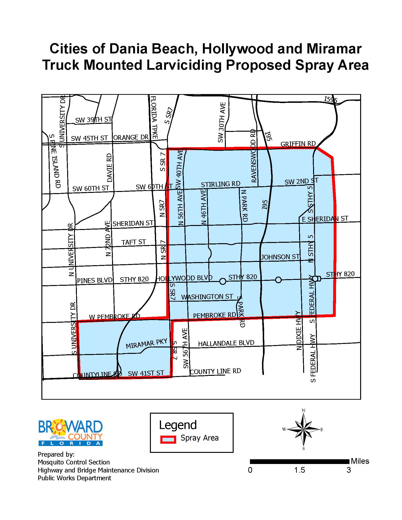 Dania Beach, Hollywood, Miramar Proposed Spray Areas