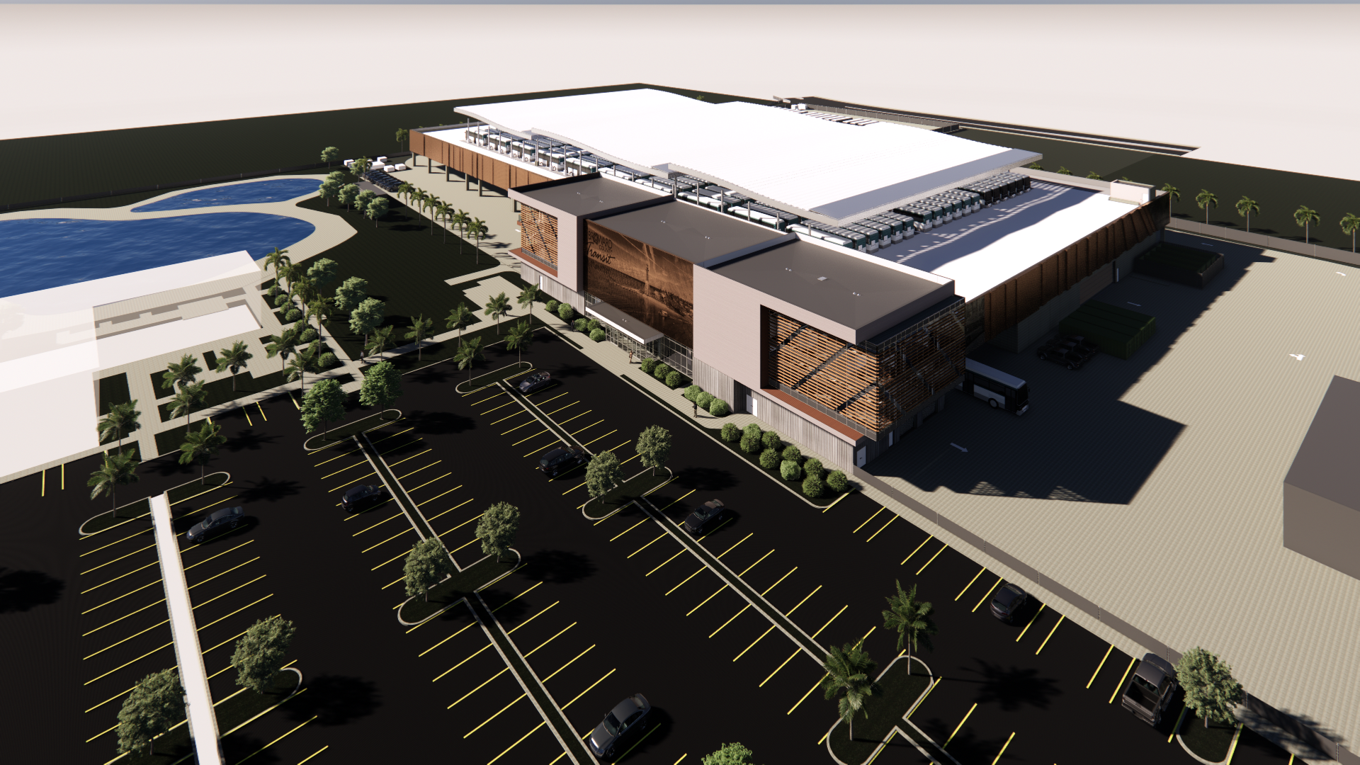 Aerial Front view of the new Copans facility.