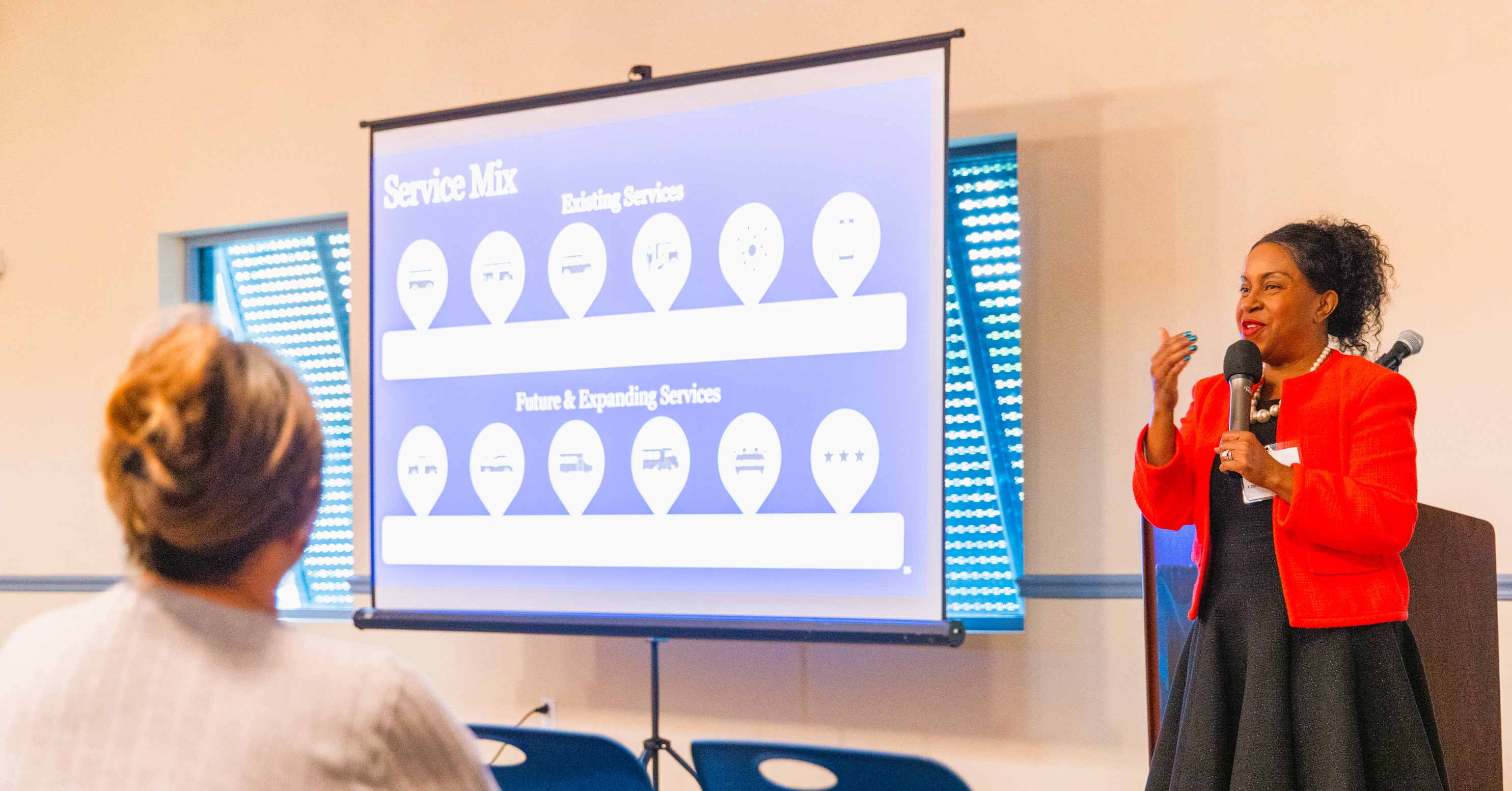 Coree Cuff Lonergan, BCT CEO/General Manager, introducing future services.