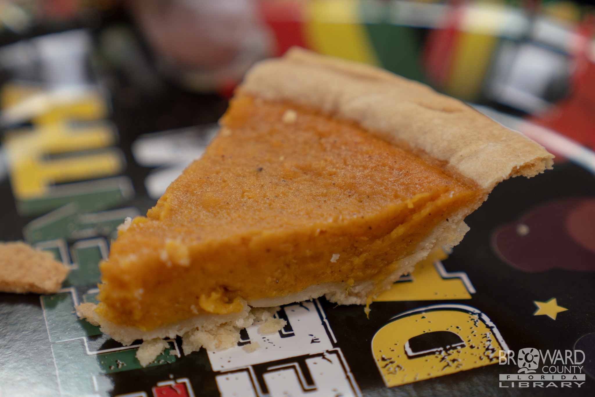 A slice of sweet potato pie at Broward County Library's 2025 Blues & Sweet Potato Pie Festiva