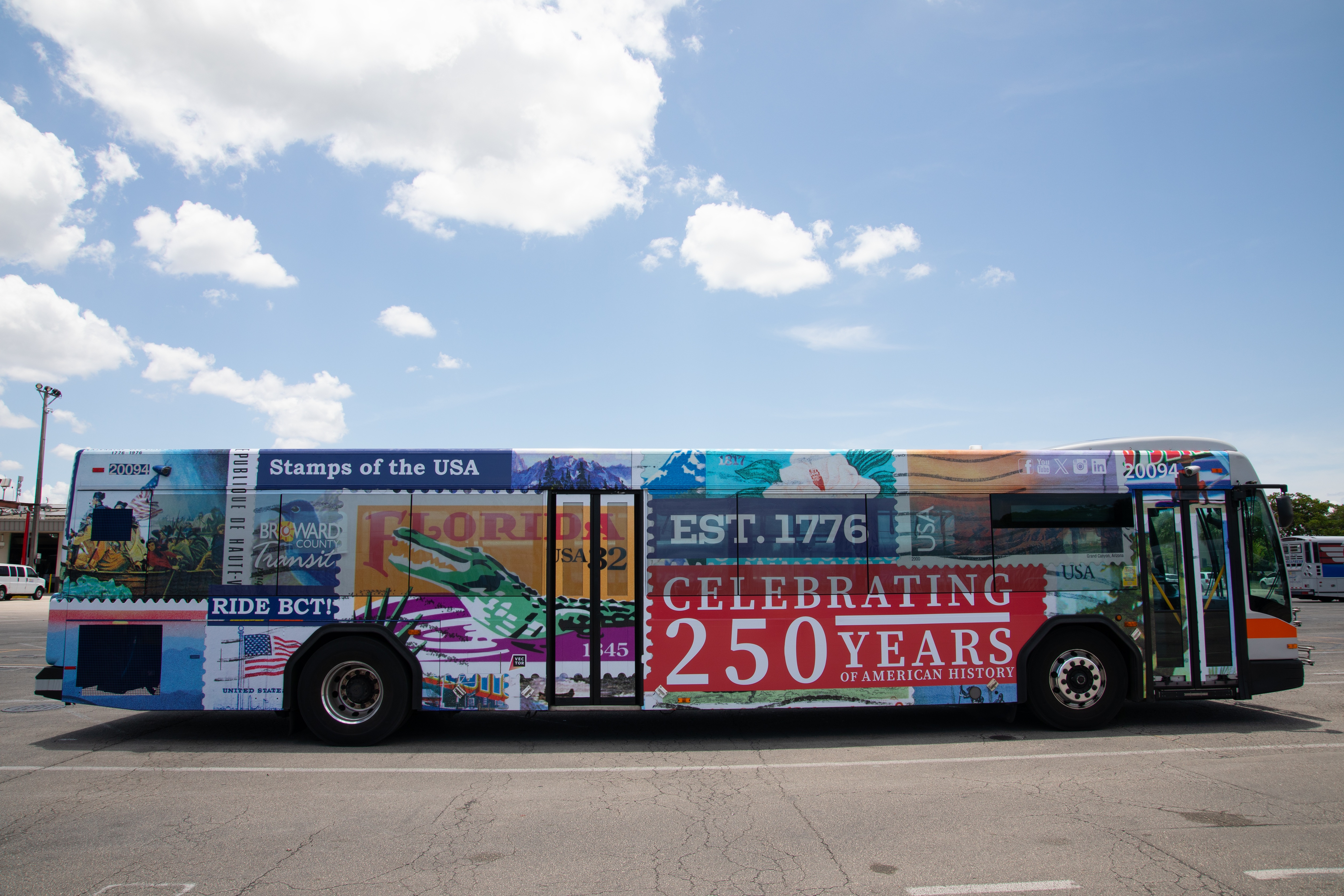 BCT Unveils Commemorative "Stamps of the USA" Bus Wrap to Celebrate United States 250th Anniversary