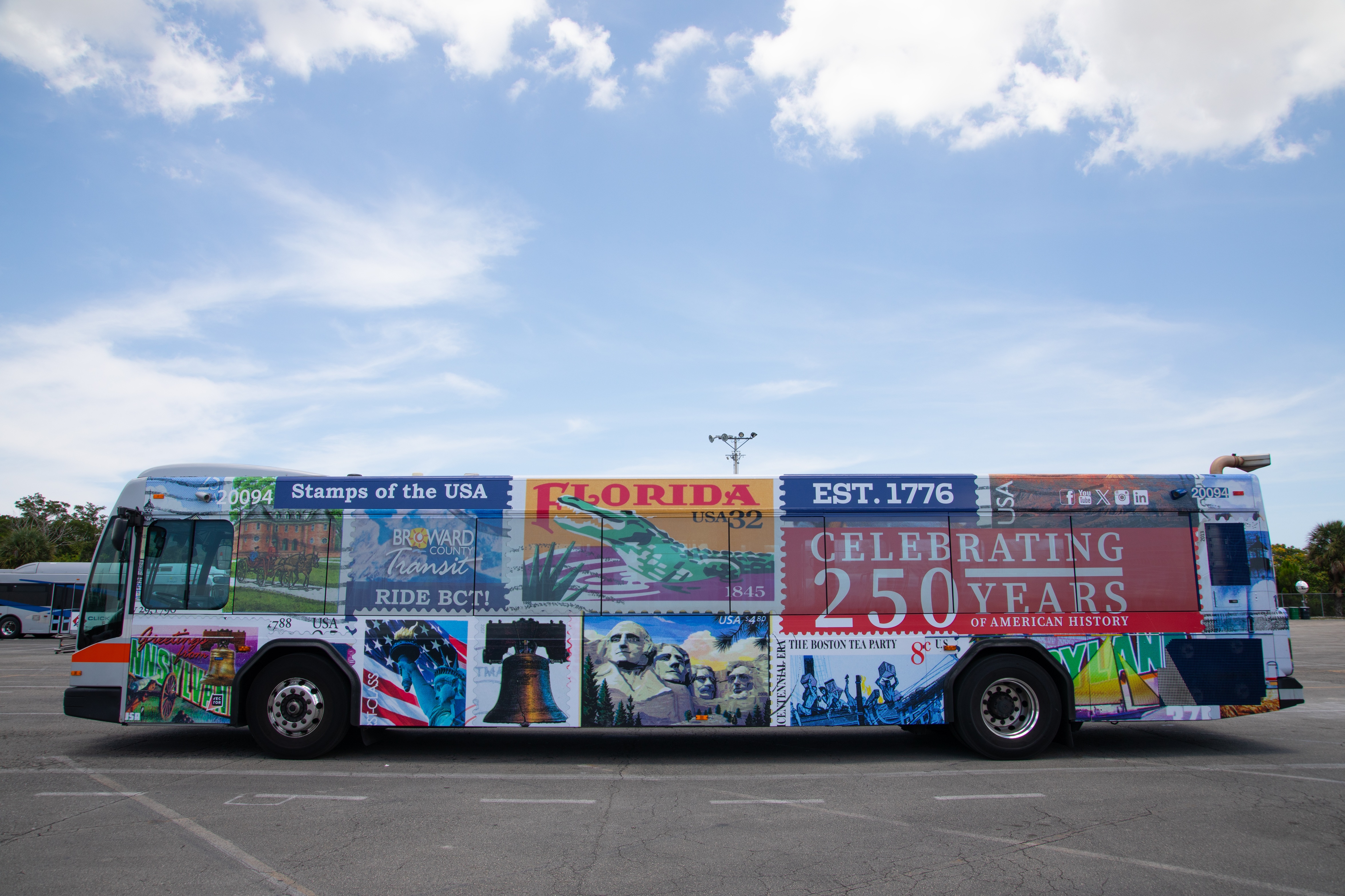 BCT Unveils Commemorative "Stamps of the USA" Bus Wrap to Celebrate United States 250th Anniversary