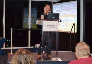 Broward Commissioner Chip LaMarca holds informational public meeting to explain Segment II Shore Protection project. 