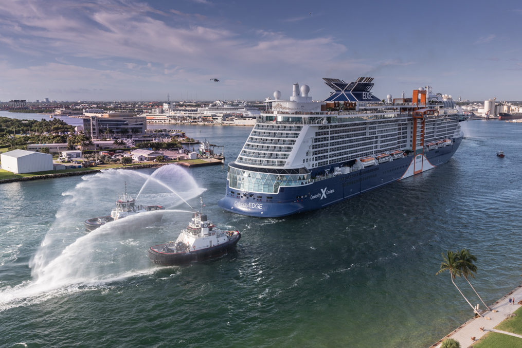 Celebrity Edge entering Port Everglades