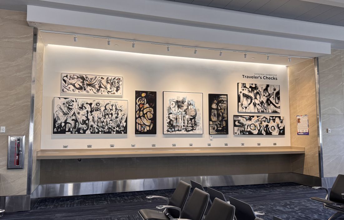 A view of the new "Traveler's Checks" art exhibition in Terminal 2 at the Fort Lauderdale-Hollywood International Airport. 