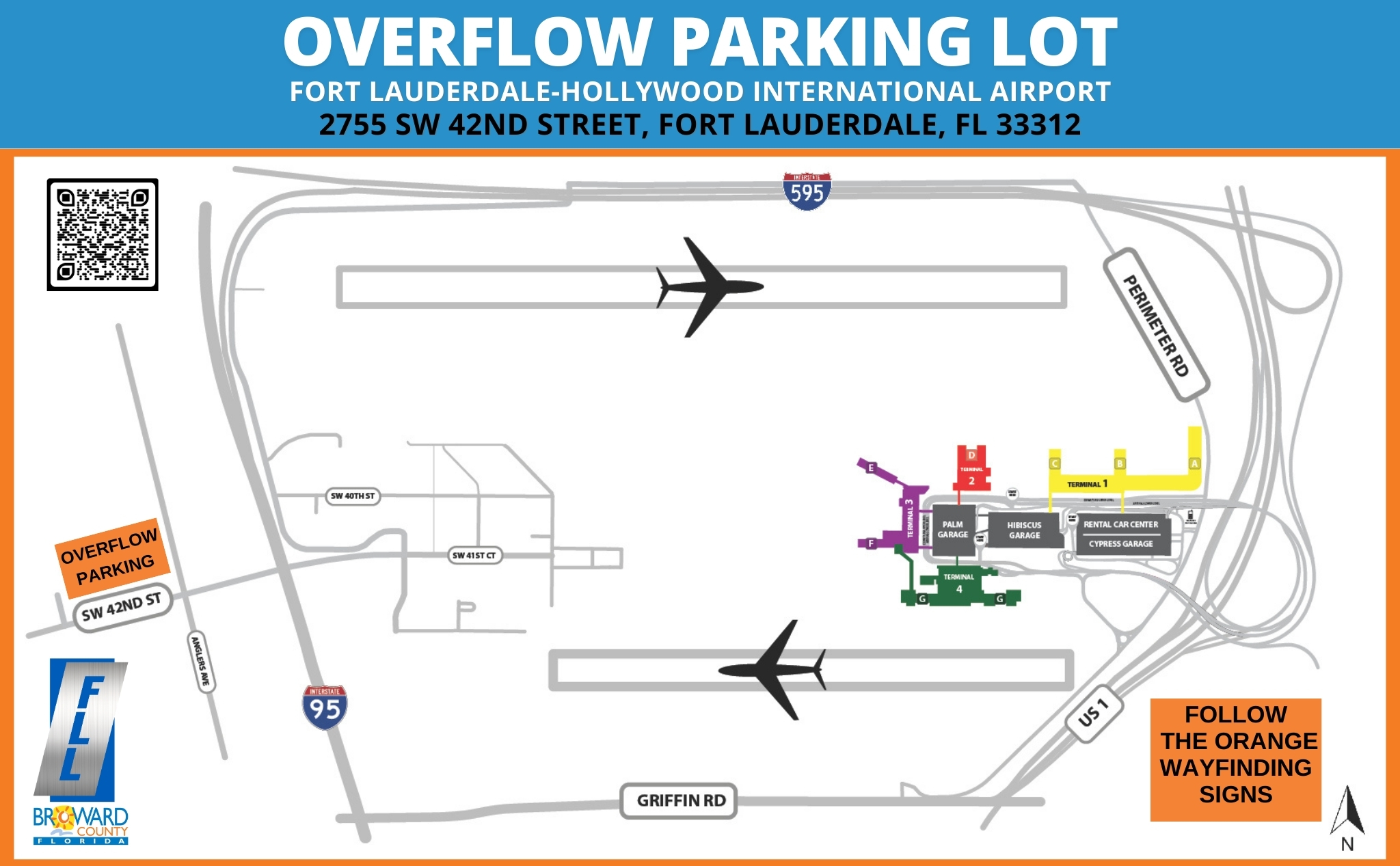 FLL Airport Overflow Parking Lot Map