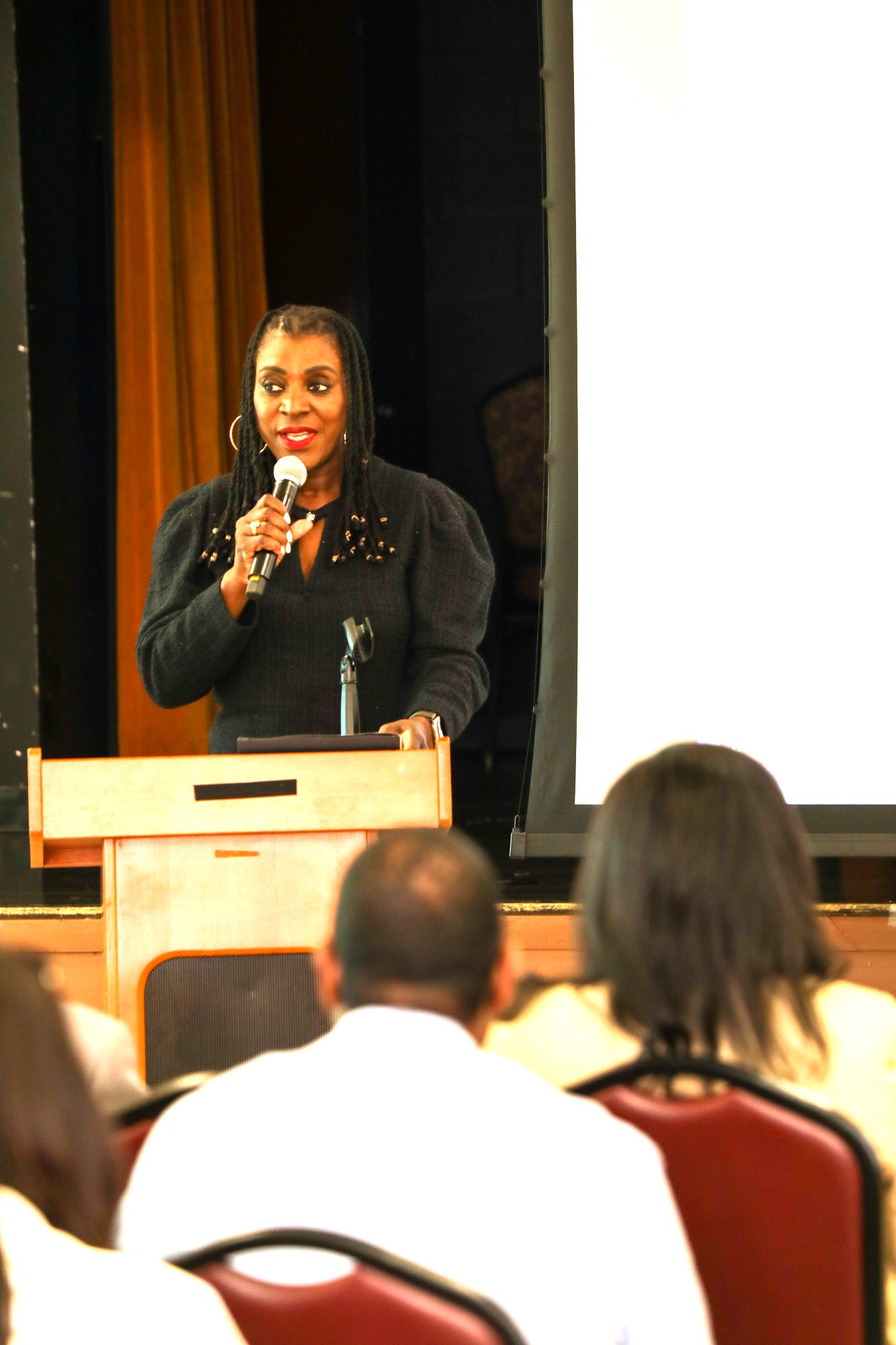 Broward Commissioner Alexandra P. Davis at Town Hall meeting to explain the new TransitForward 2040 transportation plan. 