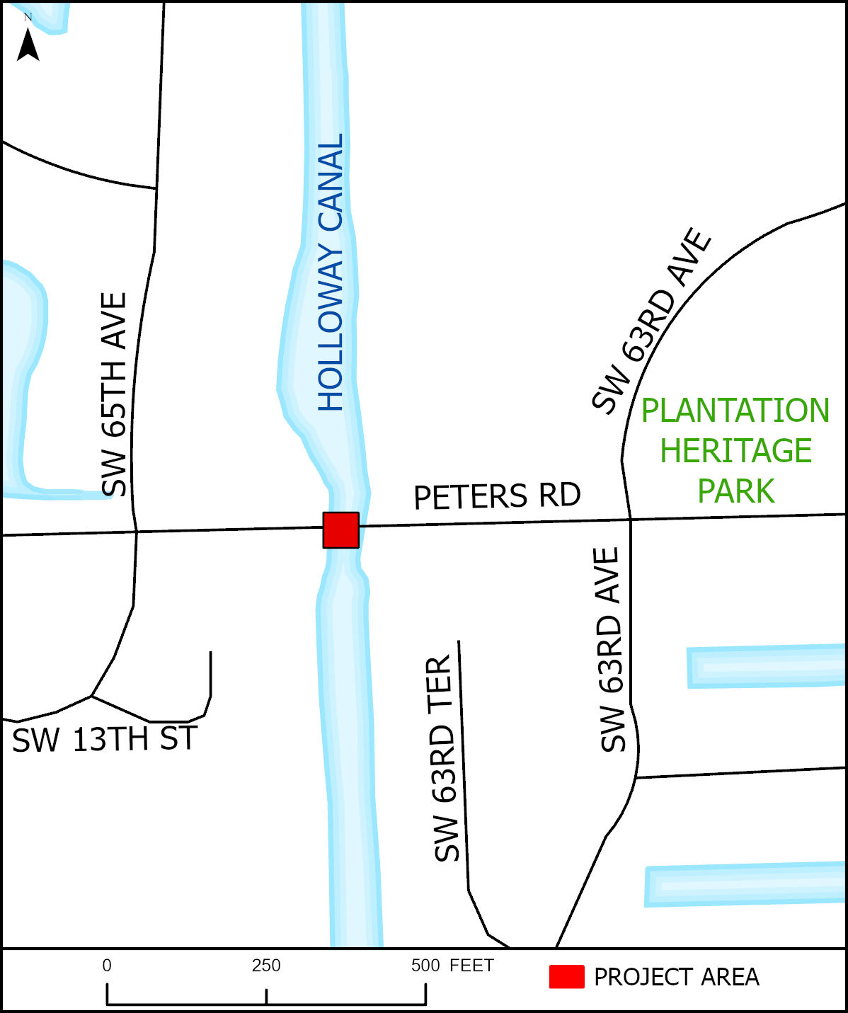 Map of Peters Road Bridge Project